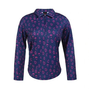 Golf Goddess Performance Pullover Long Sleeve Polo -  Palms